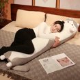 thumbnail image 4 of Juguetes de peluche de tamaño gigante, dinosaurio, gato, conejo, Husky, pan, almohada suave y larga para dormir en verano, 80-150cm, 4 of 5