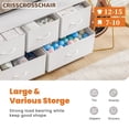 thumbnail image 3 of CRISSCROSSCHAIR Dresser, Dresser for Bedroom with 5 Fabric Drawers, Steel Frame, Wood Top, White, 3 of 7