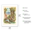 thumbnail image 2 of Southern California - Horseback Riders - Vintage Ocean Liner Travel Poster by Louis Macouillard c.1968 - Fine Art Matte Paper Print (Unframed) 24x32in, 2 of 4