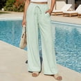 thumbnail image 2 of Loose Pants for Women Plus Size New Women’s Striped Wide Leg Pants Elastic Waist Drawstring Palazzo Pants Loose Beach Vacation Pocket Casual Trousers, 2 of 9