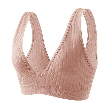 LLYWEY Womens Bras Comfortable Discounts Tshirt Bras Women No Underwire Ladies Bralette Bra Style-780 Women Support Bra Feature Adult Female Sports Sports Bras Pinks 38B