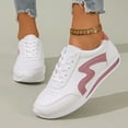 thumbnail image 2 of Women's Fashion Sneakers Classic Retro Color Block Antislip Walking Shoes Trainers Skate Shoes Casual Low Top Tennis Shoes Pink Size 9, 2 of 5