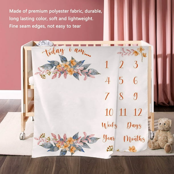 Baby Milestone Blanket Washable Baby Month Blanket Soft Lightweight 100x100cm For Photography Walmart