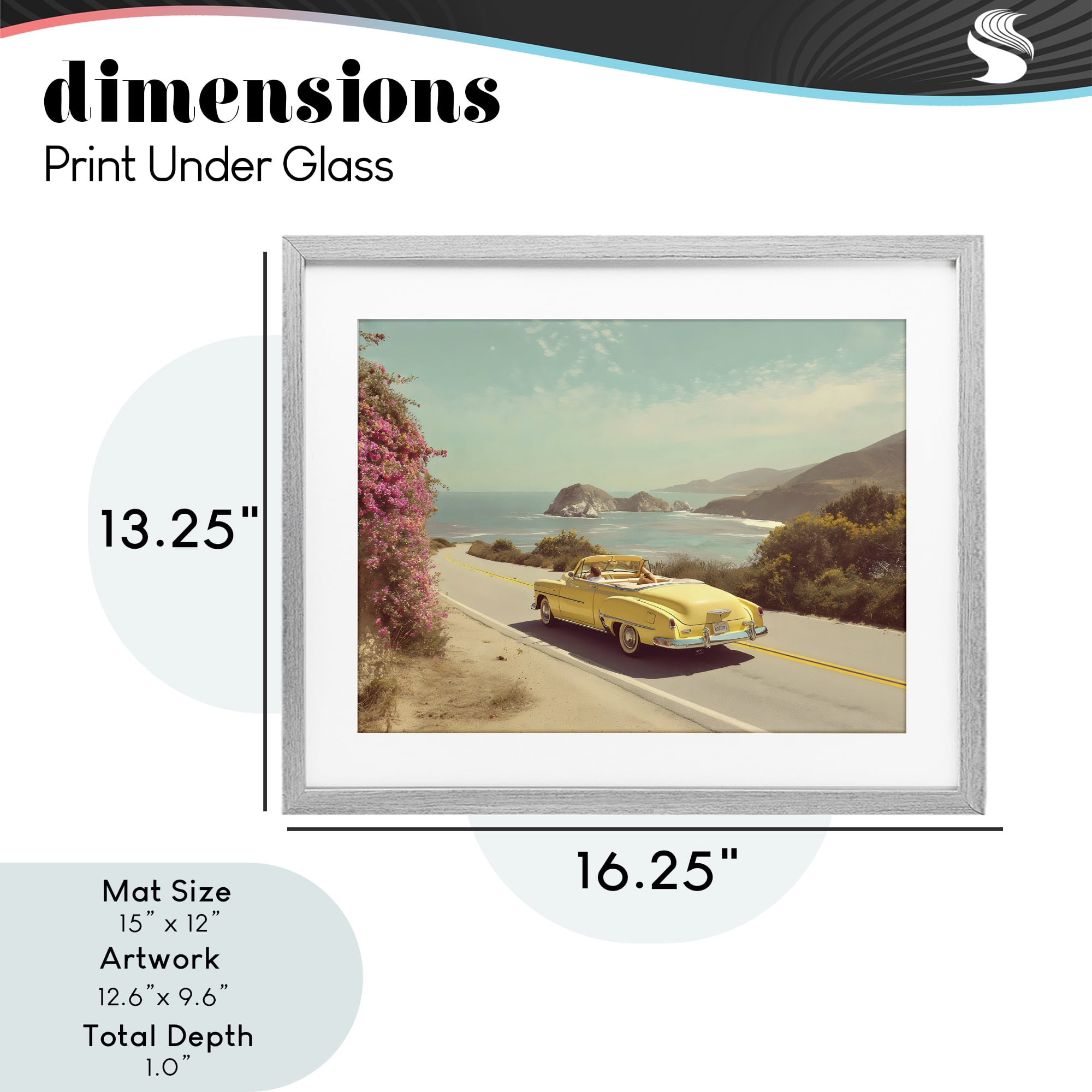 Stupell Industries Vintage Yellow Ride Gray Framed Print Under Glass, design by Franklyn Gregory