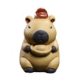 thumbnail image 3 of Mini estatua de capibara, figura en miniatura, adorno de té Kungfu para casa de té. Amarillo, 3 of 9