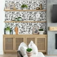 thumbnail image 3 of S4sassy Self Adhesive Wallpaper, Vintage Bird & Blossom Wallpaper, Black Removable DIY Vinyl Wall Covering, Peel and Stick Contact Paper for Entryway accent Wall, Easy Home Decor Solution (25"x240"), 3 of 9