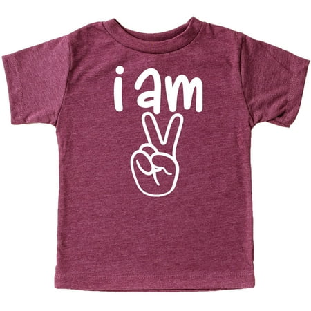 

I Am Two 2nd Birthday T-Shirt for Boys Second Birthday Outfit Vintage Burgundy Shirt 4T