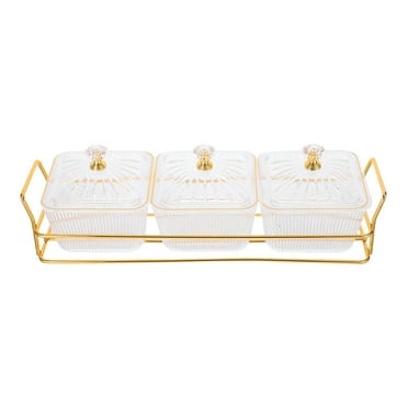 HOMEMAXS 1 Set Divided Serving Dishes Removable Snack Bowls with Stand Appetizer Platter Condiment Serving Set for Parties Chips Nuts Candy