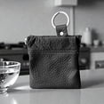 thumbnail image 2 of SILVERFEVER Leather Coin Purse Change Holder Squeeze Spring Closure Pouch w Key Ring, 3.5" by 3.5" - Great Gift for Men Women, 2 of 4