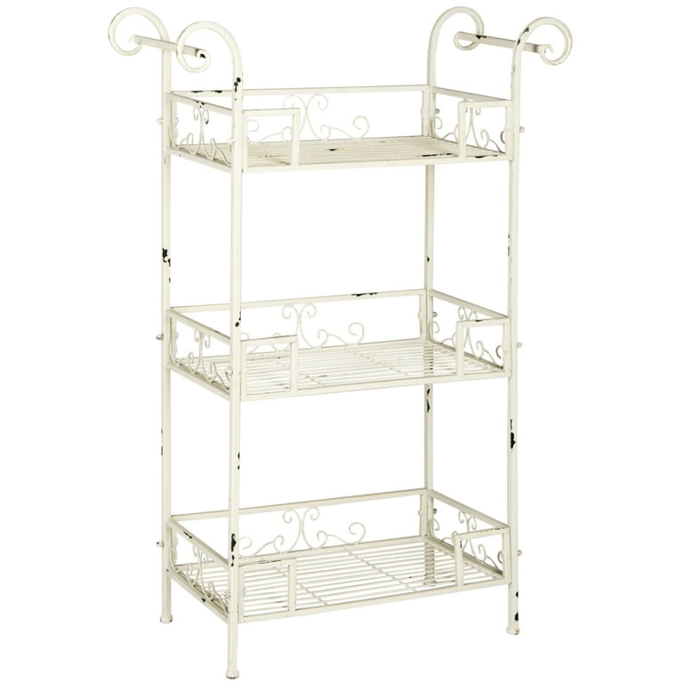 SAFAVIEH Noreen Outdoor Patio 3 Tier Shelf, Antique White