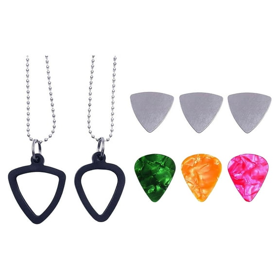 STARTIST Guitar Pick Holder Guitar Picks Storage Necklace Portable with 6 Picks for Bass Electric Guitar Gifts Musicians Music Lovers