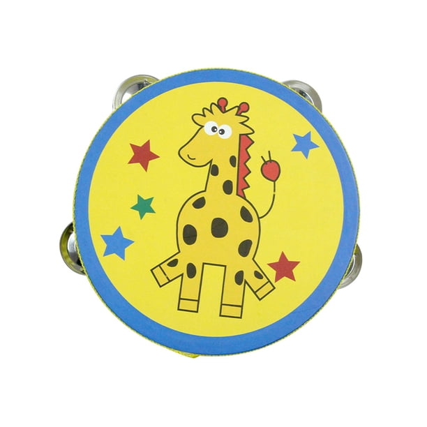 Pandereta de madera, tambor de mano, instrumento musical, juguete educativo para niños. 15 centímetros