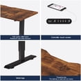 thumbnail image 5 of 55"W Electric Standing Desk,Home Office Electric Height Adjustable Standing Desk Lifting Range 27~45" Computer Desk for Home Office,Brown Leopard, 5 of 8