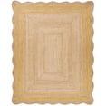 thumbnail image 3 of Natural Jute Area Rug with Scalloped Edges and Double Border Handwoven Floor Mat for Living Room, Bedroom Decor Yellow 8 x 8 ft, 3 of 5