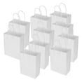 thumbnail image 4 of 10 Uds bolsa de papel Kraft portátil embalaje bolsa de regalo accesorio para compras fiestas de cumpleaños 15 x 8 x 21 cm blanco, 4 of 10