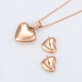 thumbnail image 3 of Fino Collar Y Aretes Corazon Inflado Pulido Oro Rosa 14k Lam rosa Unitalla, 3 of 8