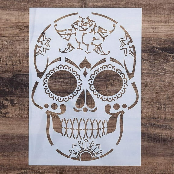 DIY Decorative Stencil Template for Painting on Walls Furniture Crafts (Skull2)
