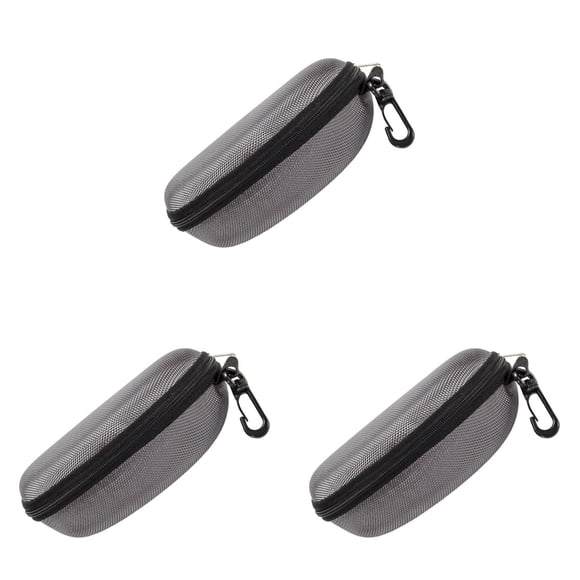 Jierger 3-Pack Tech Hard Shell Eyeglasses Case, Zippered Travel Sunglasses Holder and Protector for Men, Women, and Kids