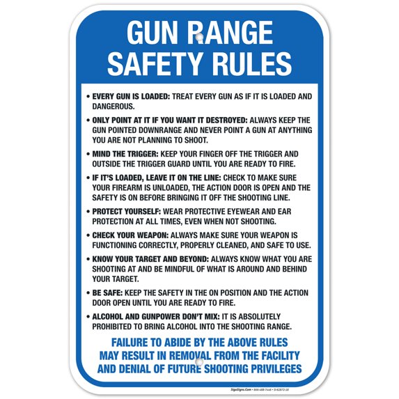 Gun Range Safety Rules Sign,