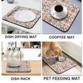 thumbnail image 4 of Washable Rubber Multicolored Floral Dish Drying Mats for Kitchen Counter Home Large Coffee Bar Pad Accessories and Decor for Utensils Stemware 16''x18'', 4 of 7