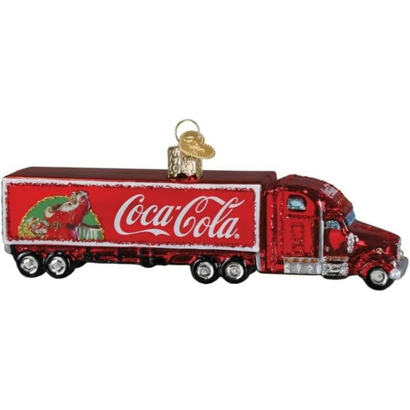 Coca-Cola Christmas Truck Glass Ornament