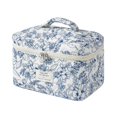 thumbnail image 1 of Bolsa de maquillaje uekeboag grande de viaje acolchada con estampado floral de algodón, 1 of 7