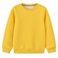 thumbnail image 4 of Bnwani Crew Neck Sweatshirts for Kids Fashion Long Sleeve Fleece Warm Cotton Casual Sportswear Cute Solid Yellow Size 6 Years, 4 of 6