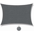 thumbnail image 1 of Voile d'Ombrage Rectangulaire 3x5m Polyester Imperméable avec Corde Beige, 1 of 5