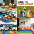 thumbnail image 3 of Colorful Striped Ombre Outdoor Rug 5x8 Ft, Non Slip Washable Area Rug, Rainbow Stripes Modern Abstract Art Patio Rugs Carpet Runner, Large Floor Mat for Indoor/Outdoor Deck Porch Camping, 3 of 8