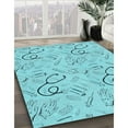 thumbnail image 3 of Ahgly Company Machine Washable Indoor Rectangle Transitional Blue Turquoise Green Area Rugs, 4' x 6', 3 of 7