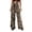 Coffee, variant on Women's Leopard Print Wide Leg Pants – High Waisted Flowy Trousers with Elastic Waist – Comfortable Stretchy Casual Bottoms for Travel, Party & Daily Wear – Sizes S-XXXXX