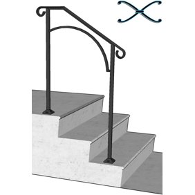 Iron X Handrail Picket 2 Wood Or Composite Steps Walmart Com Walmart Com