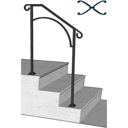 Iron X Handrail Arch #2 (Concrete Steps) - Walmart.com