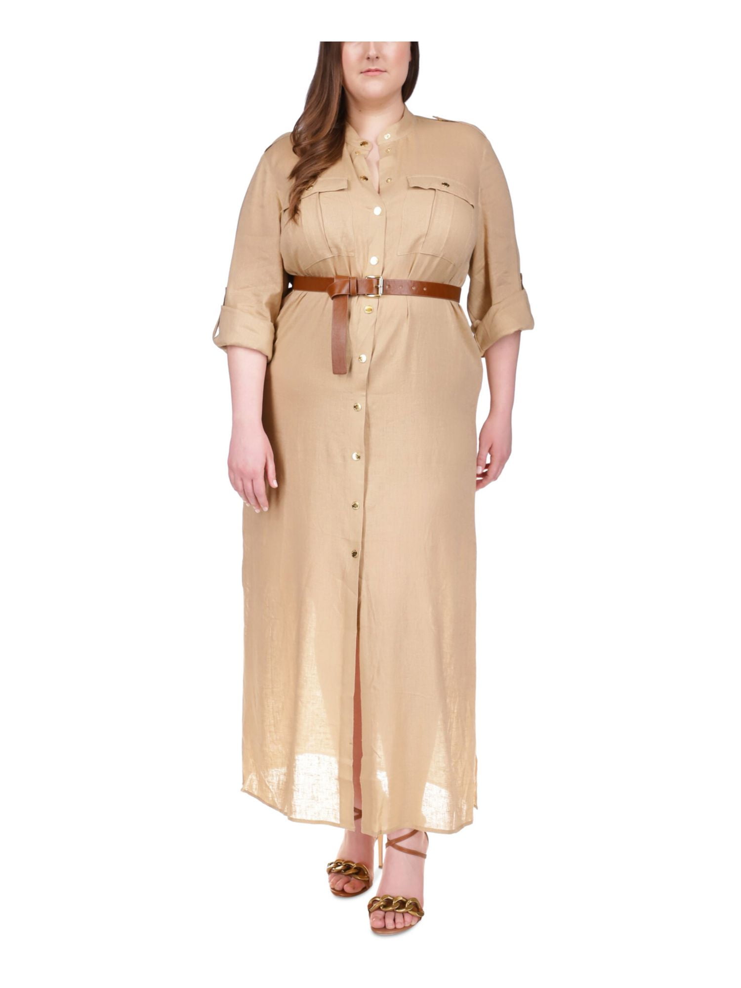 MICHAEL Michael Kors Size AnimalPrint StudTrim Maxi Dress  Plus size  dresses Maxi dress Plus size fashion