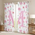 thumbnail image 2 of Manfei Pink Glitter Print Black Out Curtains,Chic Flower Daisy Curtains Pack of 2 (42x63 Each),First Letter M Bedroom Curtains For Girls,Super Cozy Room Decor, 2 of 6