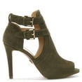 thumbnail image 2 of michael kors womens blaze leather peep toe casual slingback, olive, size 5.0 green, 2 of 5