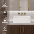 thumbnail image 2 of Vessel Sink Rectangle 19 Inch Bathroom Sink,Rectangular Modern Above Counter Bathroom Sinks White 19x15 Inch Porcelain Ceramic Vessel Vanity Sink Art Basin, Glossy White, 2 of 8