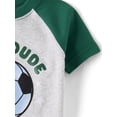 thumbnail image 2 of The Children's Place Baby & Toddler Boys Short Sleeve Soccer Goals Snug Fit PJ, Sizes NB-6T, 2 of 4
