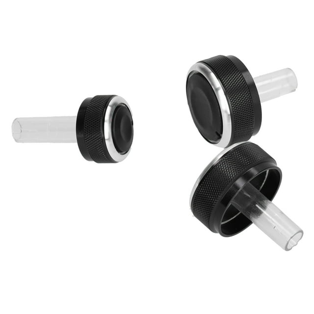 Air Condition Knob, 3PCS/Set Aluminum Alloy ABS -Hatched Design Durable Climate Controller Knob For Car