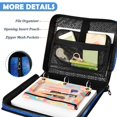 thumbnail image 5 of Zipper Binder with Shoulder Strap 2 inch 3 Ring Waterproof File Folder Organizer Bag 500 Sheet Watercolor Blue Space Pattern, 5 of 8