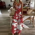 thumbnail image 2 of Giftesty Summer Dresses for Women Summer Print Casual Loose Sleevless V-Neck Dress, 2 of 5