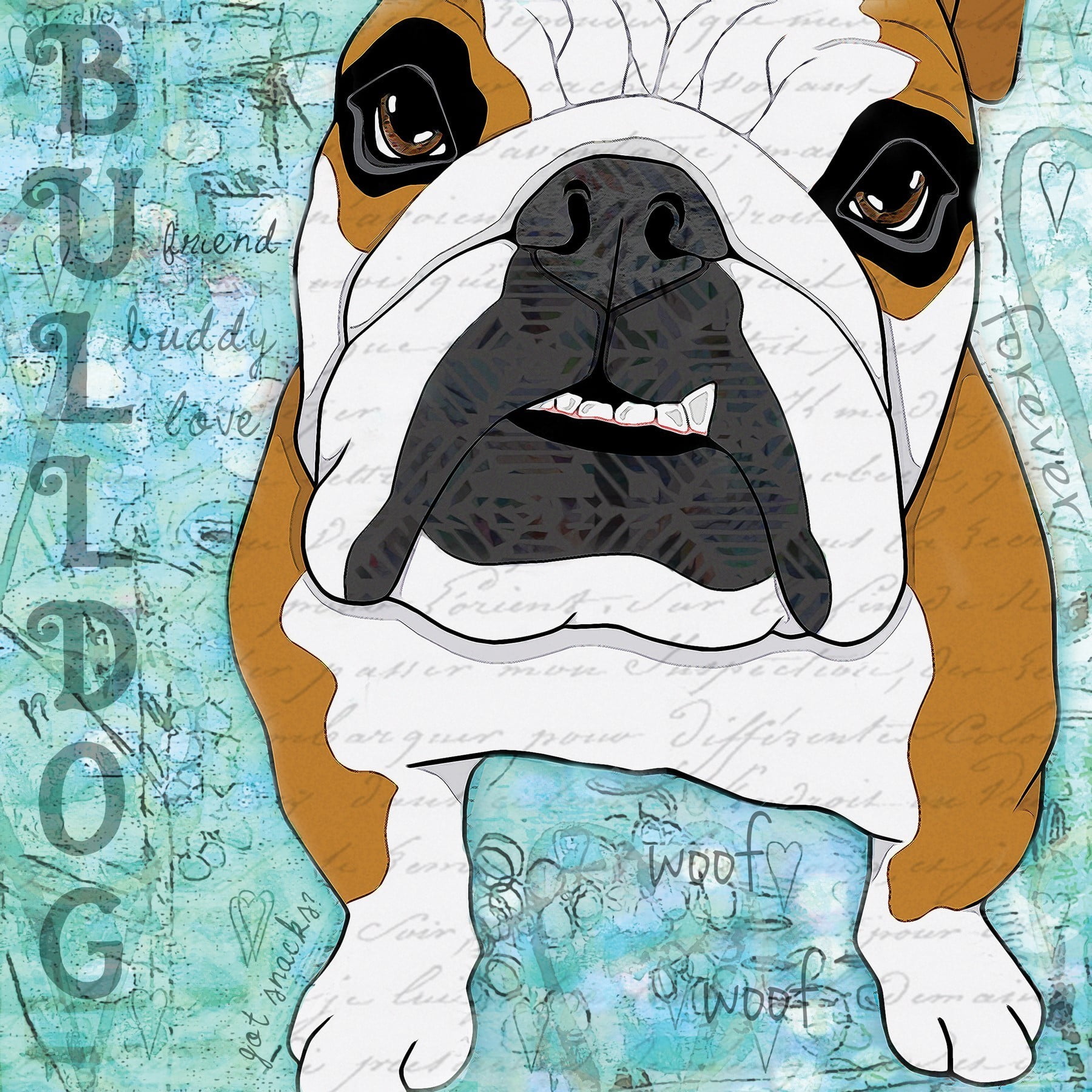 Marmont Hill "Pop Art Bulldog" by Stephanie Gerace Painting Print on Wrapped Canvas