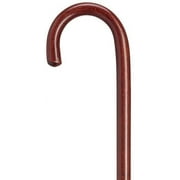 Walking Cane Round nose crook Mahogany stained handle hospital cane, 1" diameter hardwood shaft, 42" long w/rubber tip. Extra Tall