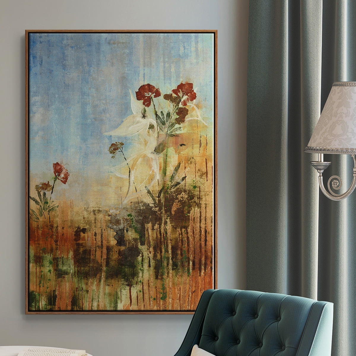 Dedicated to Spring Framed Premium Gallery Wrapped Canvas - Ready to Hang - 17 x 25 - Walnut Floating Frame