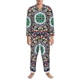 thumbnail image 3 of Fotbe Colorful With Blue Oriental Pattern Long Sleeve Pajama Set for Men,Sleepwear Set,2-piece Loungewear Set,Soft PJs Comfy Nightwear with Pockets-X-Large, 3 of 7