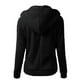 thumbnail image 5 of Tops de mujer, cárdigan informal de lana con cremallera de Color sólido a la moda para mujer de otoño e invierno, chaqueta cálida de manga larga con capucha Fridja  BV0+4262, 5 of 6