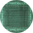 thumbnail image 1 of Ahgly Company Indoor Round Persian Turquoise Blue Traditional Area Rugs, 6' Round, 1 of 4