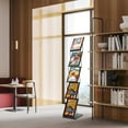 thumbnail image 6 of 5 Pockets Foldable Magazine Rack Holder Brochure Display Stand BookShelf, Display Rack Organize Books DVDs Magazines Journal for Exhibition and Trade Show Office Retail Store, 6 of 18