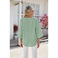 thumbnail image 4 of Anbech Women's 3/4 Sleeve Chiffon Blouse Shirt 2024 Trendy V-Neck Flowy Elegant Business Casual Tshirt, 4 of 7