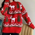 thumbnail image 4 of Oversized Christmas Sweaters for Women 2025 Long Sleeve Crewneck Loose Slouchy Xmas Pullover Sweater Jumper Tops, 4 of 5